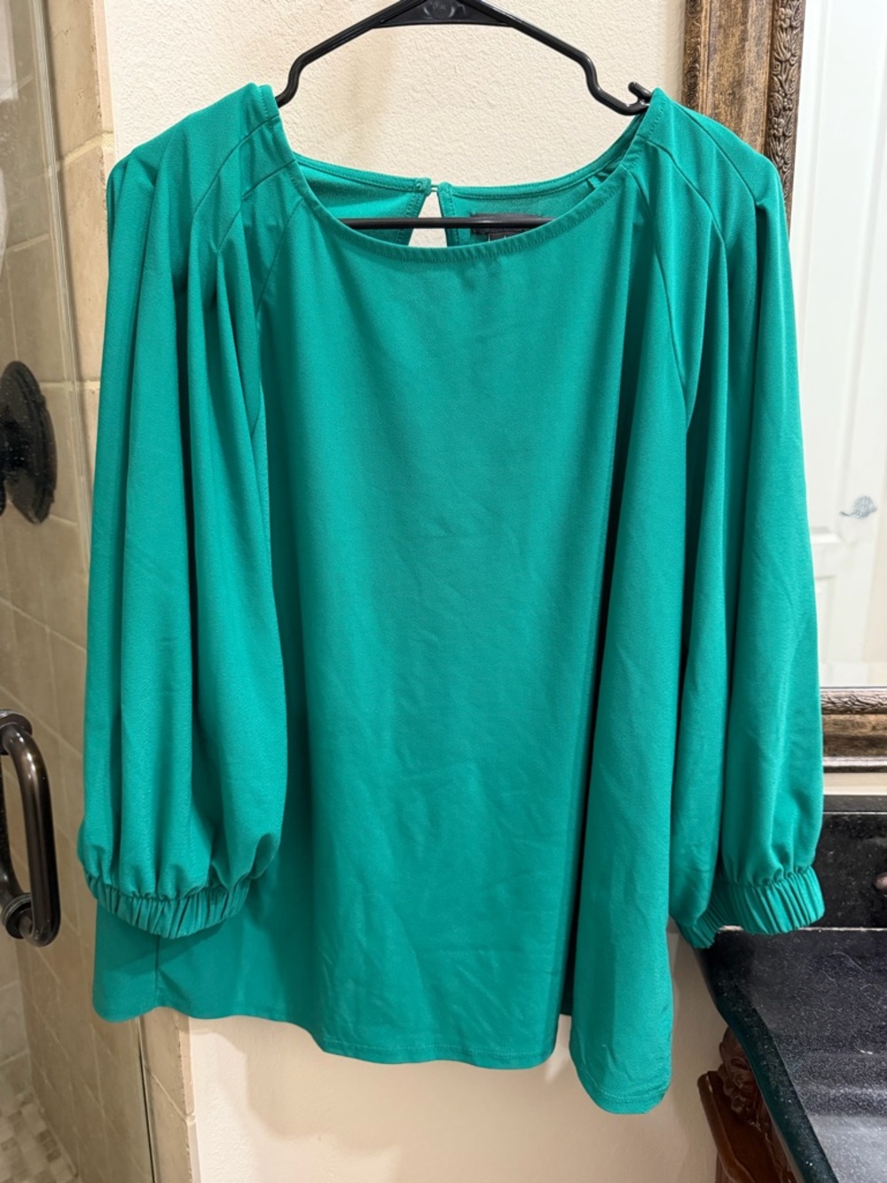Halogen Emerald Green Balloon Sleeve Blouse